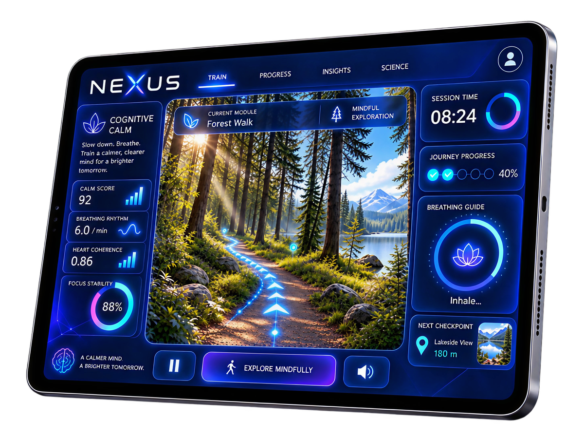NEXUS Calm: guided forest-walk breathing session