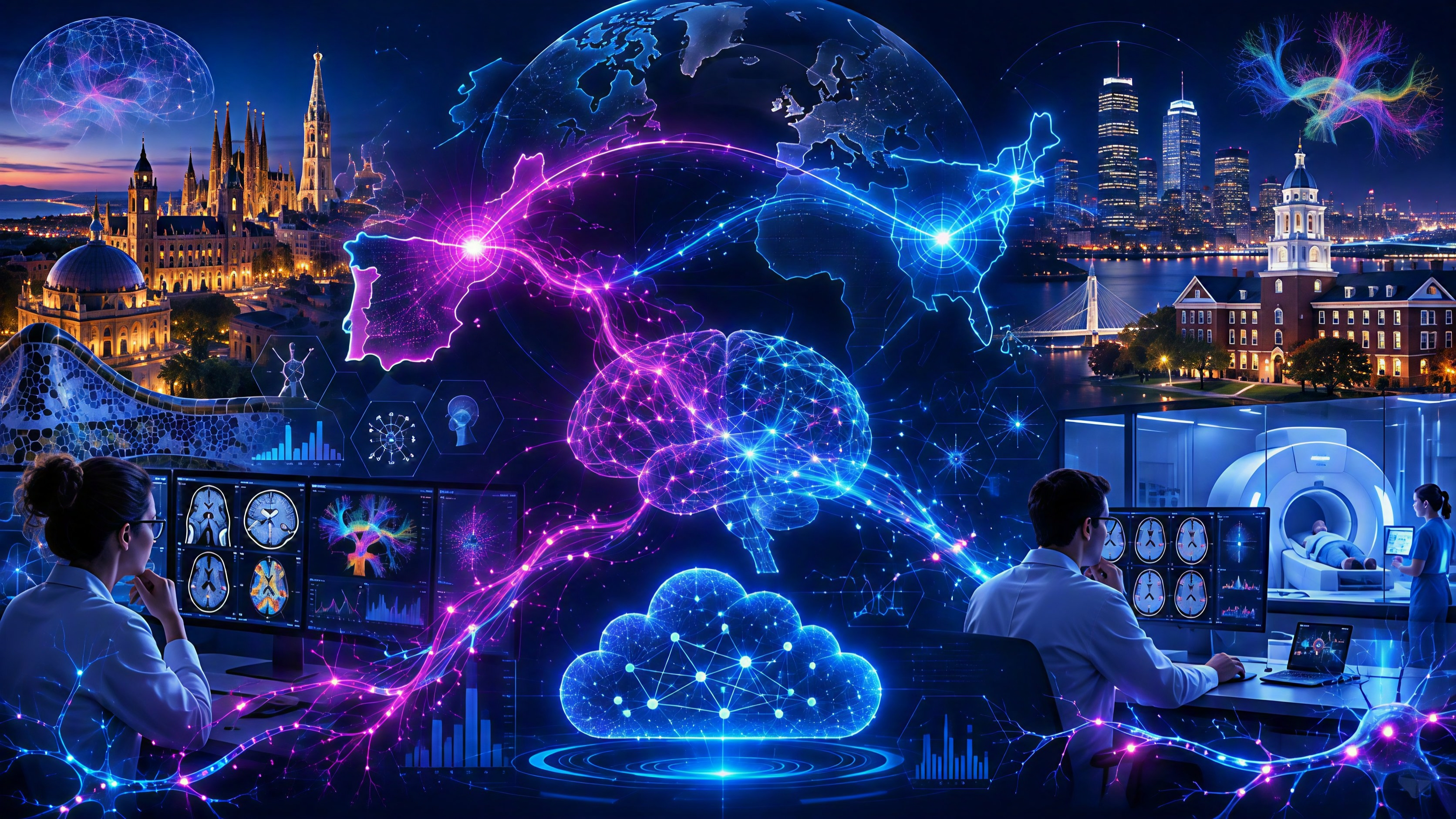Two-node scientific model combining protocol expertise in Spain with data rigor in the United States